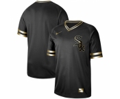 Men's Nike Chicago White Sox Blank Black Gold Authentic Stitched Baseball Jersey