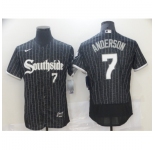 Men's Nike Chicago White Sox Southside #7 Tim Anderson Black Alternate Flex Base Authentic Jersey