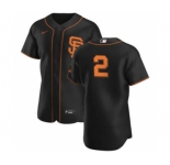 Men's Nike San Francisco Giants #2 Daniel Robertson Black Alternate 2020 Authentic Player Baseball Jersey