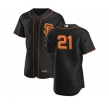 Men's Nike San Francisco Giants #21 Joey Bart Black Alternate 2020 Authentic Player Baseball Jersey
