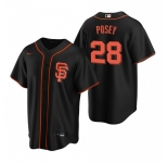Men's Nike San Francisco Giants #28 Buster Posey Black Alternate Stitched Baseball Jersey