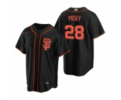 Men's Nike San Francisco Giants #28 Buster Posey Black Alternate Stitched Baseball Jersey
