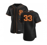 Men's Nike San Francisco Giants #33 Darin Ruf Black Alternate 2020 Authentic Player Baseball Jersey