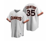 Men's Nike San Francisco Giants #35 Brandon Crawford White Cooperstown Collection Home Stitched Baseball Jersey