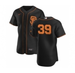 Men's Nike San Francisco Giants #39 Rico Garcia Black Alternate 2020 Authentic Player Baseball Jersey