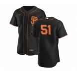 Men's Nike San Francisco Giants #51 Conner Menez Black Alternate 2020 Authentic Player Baseball Jersey