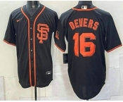 Men's San Francisco Giants #16 Rafael Devers Black Cool Base Jersey