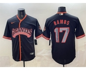 Men's San Francisco Giants #17 Heliot Ramos Black 2026 Alternate Stadium Stitched Baseball Jersey