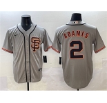 Men's San Francisco Giants #2 Willy Adames Gray Cool Base Stitched Baseball Jersey