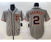 Men's San Francisco Giants #2 Willy Adames Gray Cool Base Stitched Baseball Jersey