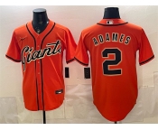 Men's San Francisco Giants #2 Willy Adames Orange Cool Base Stitched Baseball Jersey