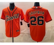 Men's San Francisco Giants #26 Matt Chapman Orange Cool Base Stitched Baseball Jersey
