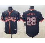 Men's San Francisco Giants #28 Buster Posey Black 2026 Alternate Stadium Stitched Baseball Jersey