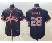 Men's San Francisco Giants #28 Buster Posey Black 2026 Alternate Stadium Stitched Baseball Jersey