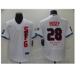 Men's San Francisco Giants #28 Buster Posey Nike White 2021 MLB All-Star Replica Jersey