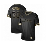 Men's San Francisco Giants #30 Orlando Cepeda Authentic Black Gold Fashion Baseball Jersey