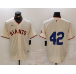 Men's San Francisco Giants #42 Jackie Robinson Cream Limited Stitched Cool Base Jersey