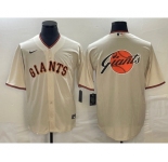 Men's San Francisco Giants Cream Team Big Logo Cool Base Stitched Baseball Jersey