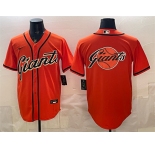 Men's San Francisco Giants Team Big Logo Orange Cool Base Stitched Baseball Jersey