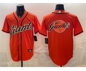 Men's San Francisco Giants Team Big Logo Orange Cool Base Stitched Baseball Jersey