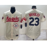 Men's Los Angeles Angels #23 Archie Bradley Number Cream 2022 City Connect Flex Base Stitched Jersey
