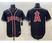 Men's Los Angeles Angels Team Big Logo 2026 Fashion Replica Black Out Stitched Baseball Jersey