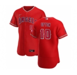 Men's Nike Los Angeles Angels #10 Justin Upton Red Alternate 2020 Authentic Player Baseball Jersey