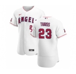 Men's Nike Los Angeles Angels #23 Matt Thaiss White Home 2020 Authentic Player Baseball Jersey