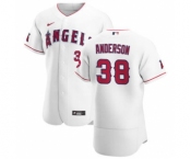 Men's Nike Los Angeles Angels #38 Justin Anderson White Home 2020 Authentic Player Baseball Jersey