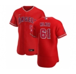 Men's Nike Los Angeles Angels #61 Hoby Milner Red Alternate 2020 Authentic Player Baseball Jersey