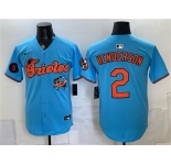 Men's Baltimore Orioles #2 Gunnar Henderson Blue With Patch Vapor Premier Limited Stitched Baseball Jersey