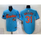 Men's Baltimore Orioles #31 Cedric Mullins Blue With Patch Vapor Premier Limited Stitched Baseball Jersey