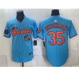 Men's Baltimore Orioles #35 Adley Rutschman Blue With Patch Vapor Premier Limited Stitched Baseball Jersey