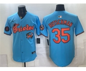 Men's Baltimore Orioles #35 Adley Rutschman Blue With Patch Vapor Premier Limited Stitched Baseball Jersey