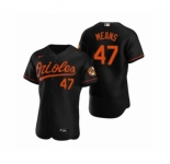 Men's Baltimore Orioles #47 John Means Nike Black Authentic 2020 Alternate Jersey