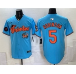 Men's Baltimore Orioles #5 Brooks Robinson Blue With Patch Vapor Premier Limited Stitched Baseball Jersey
