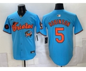 Men's Baltimore Orioles #5 Brooks Robinson Blue With Patch Vapor Premier Limited Stitched Baseball Jersey