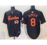 Men's Baltimore Orioles #8 Cal Ripken Jr. Black With Patch Vapor Premier Limited Stitched Baseball Jersey