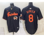 Men's Baltimore Orioles #8 Cal Ripken Jr. Black With Patch Vapor Premier Limited Stitched Baseball Jersey