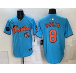 Men's Baltimore Orioles #8 Cal Ripken Jr. Blue With Patch Vapor Premier Limited Stitched Baseball Jersey