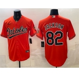 Men's Baltimore Orioles #82 Jeremiah Jackson Orange Cool Base Stitched Baseball Jersey