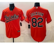 Men's Baltimore Orioles #82 Jeremiah Jackson Orange Cool Base Stitched Baseball Jersey