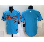 Men's Baltimore Orioles Blank Blue With Patch Vapor Premier Limited Stitched Baseball Jersey