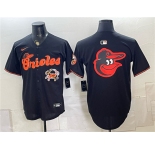 Mens Baltimore Orioles Team Big Logo Black With Patch Vapor Premier Limited Stitched Baseball Jersey