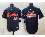 Men's Baltimore Orioles Team Big Logo Black With Patch Vapor Premier Limited Stitched Baseball Jersey