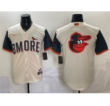 Mens Baltimore Orioles Team Big Logo Natural 2026 City Connect Stadium Stitched Baseball Jersey