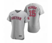 Men's Boston Red Sox #15 Dustin Pedroia Nike Gray Authentic Road Jersey