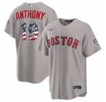 Men's Boston Red Sox #19 Roman Anthony Gray 2026 USA 250 Fourth of July Home Stitched Baseball Jersey