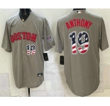 Men's Boston Red Sox #19 Roman Anthony Grey 2026 USA 250 Fourth of July Home Stitched Jersey