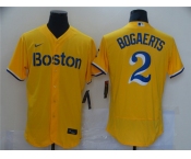 Men's Boston Red Sox #2 Xander Bogaerts Nike Gold Flex Base Authentic Collection MLB Jersey